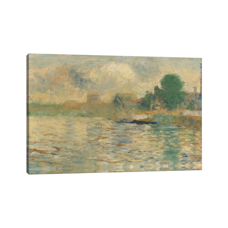 Berge De La Seine 1884 by Georges Seurat - Wrapped Canvas Painting
