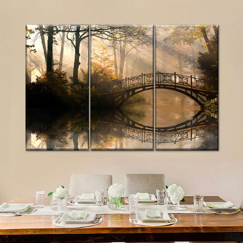 Pont sur toile Misty Park, ensemble de 3 pièces, H 23 po x l 14 po x P 1 po