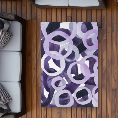 Abstract Purple Rings - Pattern Abstract Outdoor Area Rug