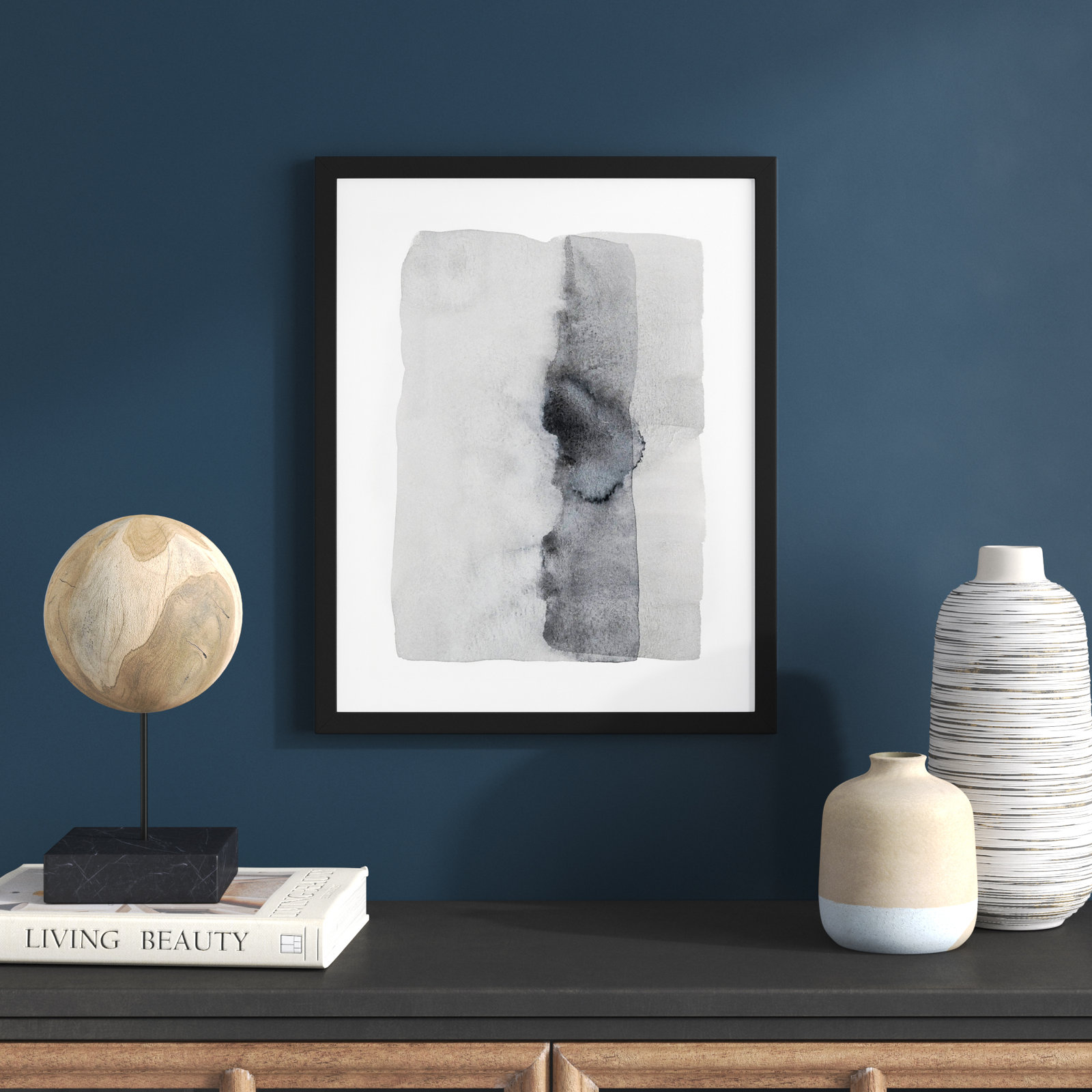 Gray on Gray 7 Painting by Jacques Pilon, 20" H x 16" W, Black