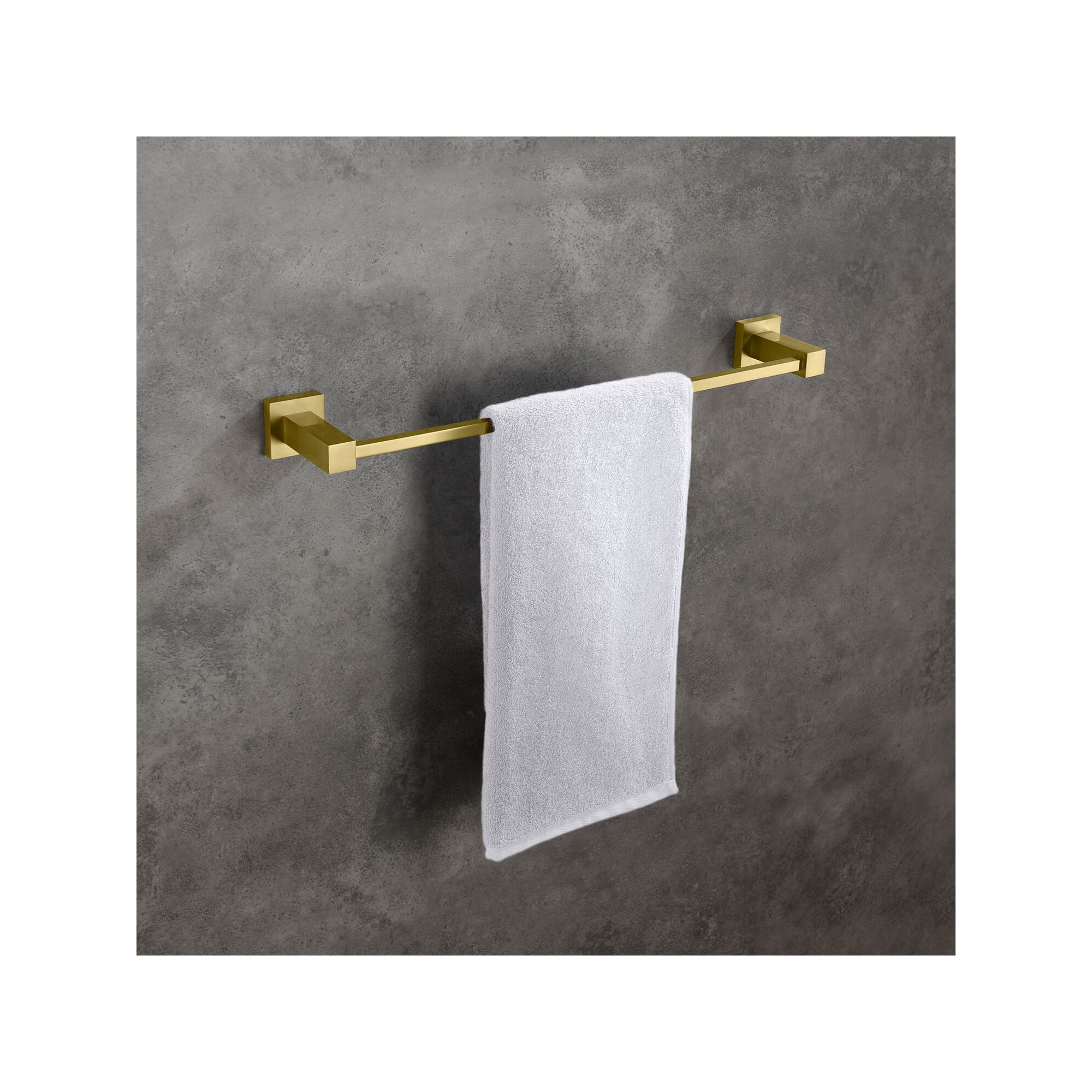 Cube 19.44'' Towel Bar, Brushed Gold