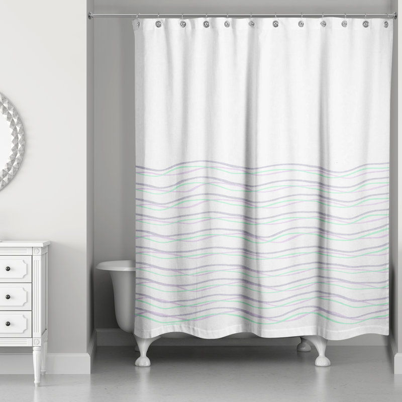 Rideau de douche simple Perine, Mauve