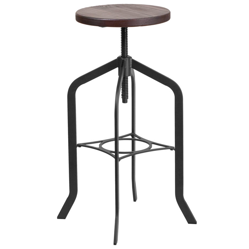Tabouret de bar 30 po avec siège réglable en bois Chrissy - Meubles de cuisine - Tabouret rustique