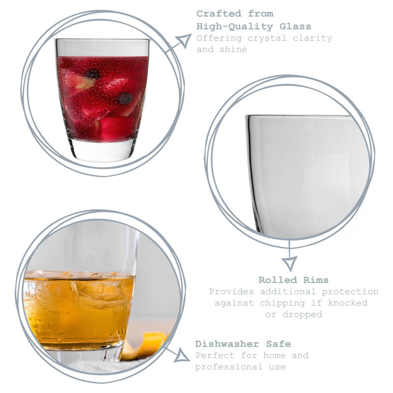 Double Whisky Glasses - 375ml, 8