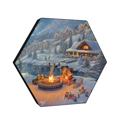 Impression sur bois Disney (Mickey et Minnie Christmas Lodge)