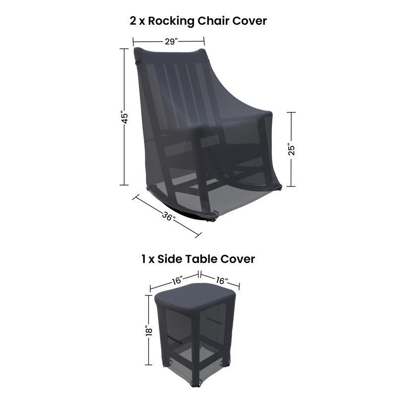 POLYWOOD Vineyard 3-Piece Rocking Set Furniture Covers