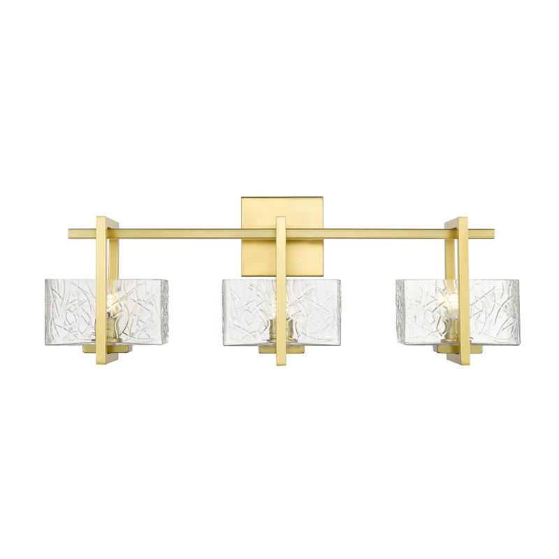 Barre d'éclairage de salle de bain à 3 lumières à intensité variable, Or satiné