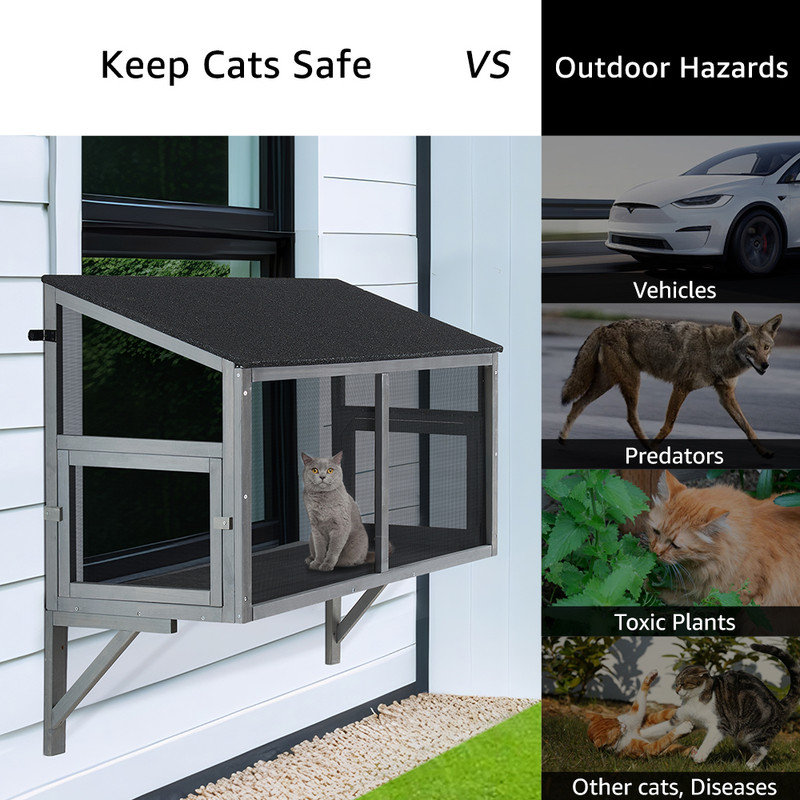 Tucker Murphy Pet™ Bug Proof Cat Catio, Window Box Enclosure for Indoor Cats