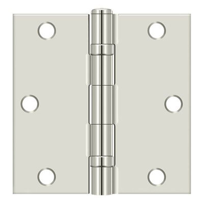 Deltana S35BBU14-R 3-1/2" x 3-1/2" Square Hinge, Ball Bearing in Polished Nickel Pair