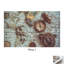 Carte du monde et boussole en laiton, art mural nautique antique-111848850-111848852