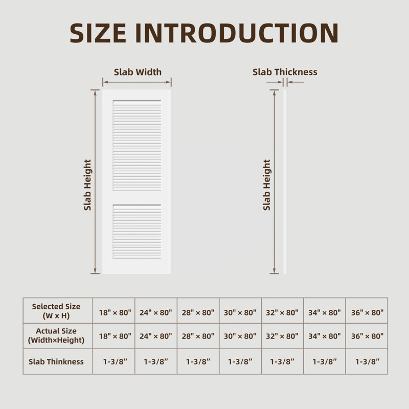 Porte intérieure de style shaker 80 po, 36" x 80"