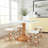 Alastair 18" Rattan Dining Short Stool - Glossy White/ Natural Rattan Frame-88071884