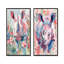 Ensemble de 2 pièces d'art mural rhinocéros rose et vert Wondering Meadows I-1387350584-1387350578-1387350577