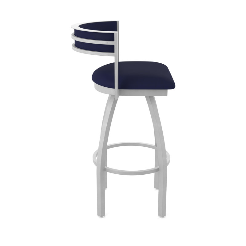 Tabouret Artémis, Nickel anodisé, Tabouret de bar (siège d'une hauteur de 36 po), Vinyle - crépuscule Canter