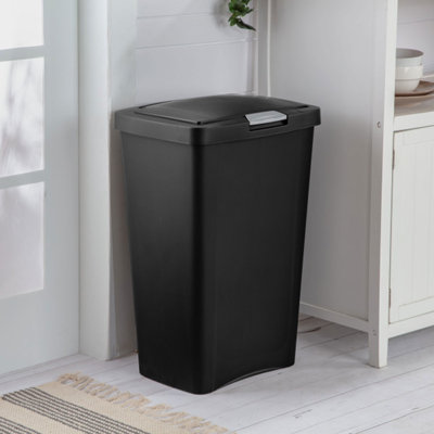 Sterilite 13 Gallon TouchTop Wastebasket with Lid That Opens with Touch, Conceals Trash in Kitchen