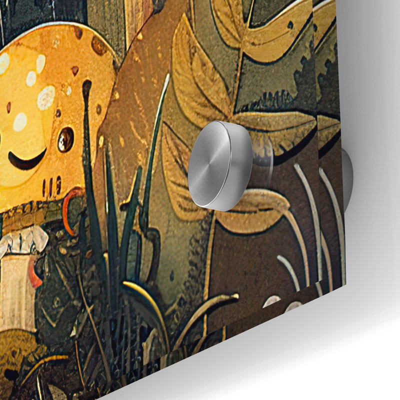 «Cute Mushroom» par Momart, art mural en verre acrylique, H 36 po x l 24 po