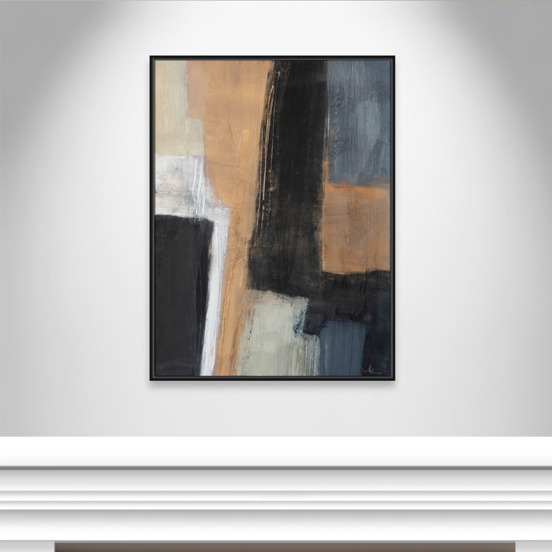 Calderon Karl Metallic Slate I, reproduction d'art sur toile, Noir, H 41,5 po x l 31,5 po x P 2 po