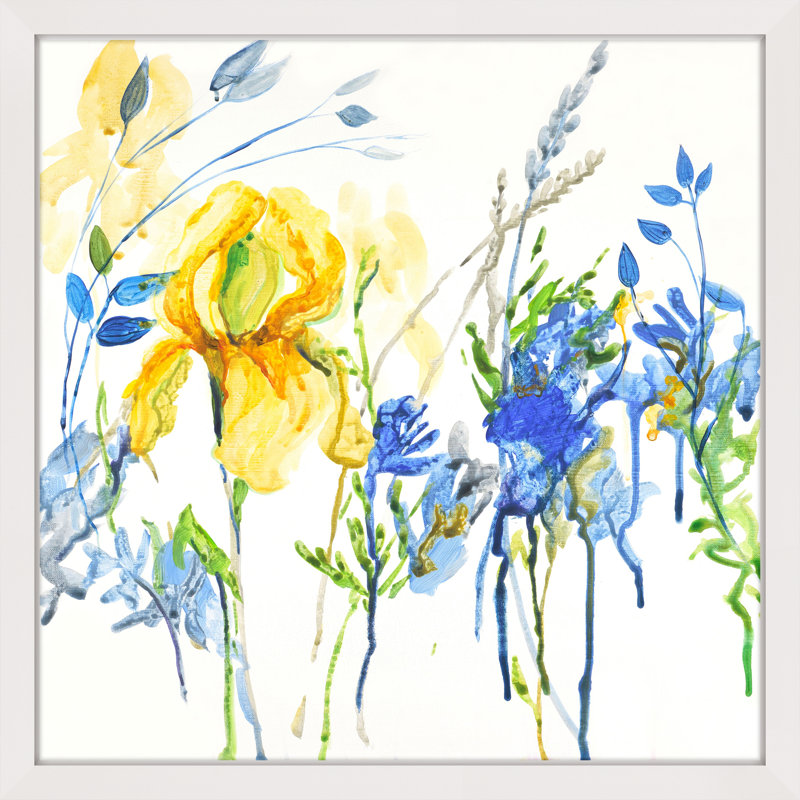« true blue » par julie joy, reproduction d’art encadrée, H 32 po x l 32 po x P 1,5 po