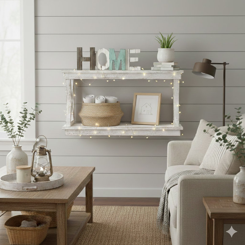 Wood HOME Text & Numbers Letter Block, Black/White/Blue