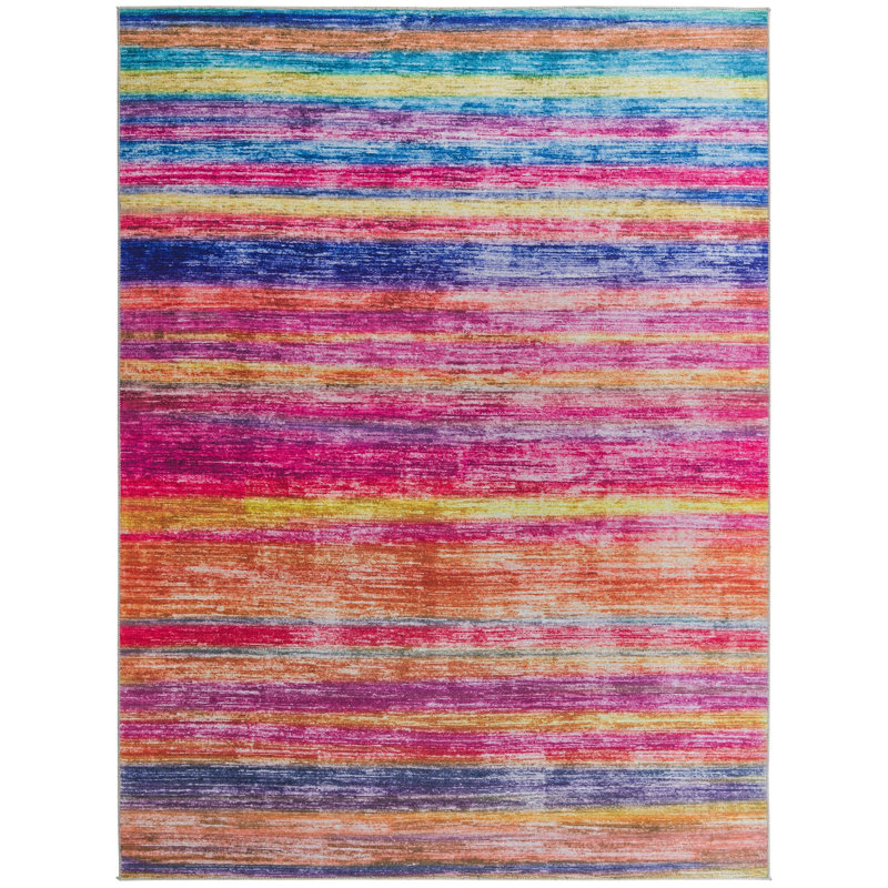 Ikhasa Chenille Abstract Indoor Rug, Rectangle 7'6" x 10'6"