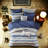 Comfortable 8-piece Seersucker Bedding Set, Blue Polyester, Modern Bedroom Decor