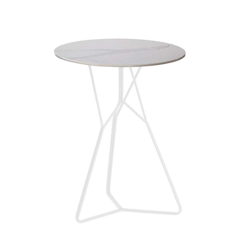 Serac Cross Legs End Table, Ceramic White