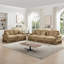 Ensemble de canapé modulaire moderne 2 pièces avec accoudoirs évasés et jupes amovibles-1315917806