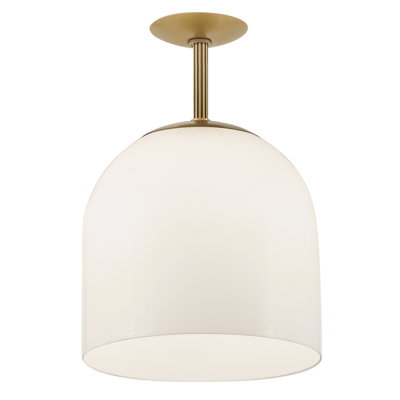 Single Light Glass Steel Pendant
