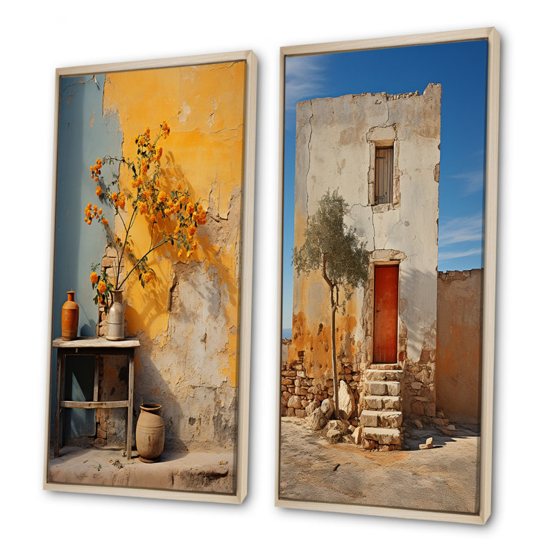 Minimalisme, bâtiment de la simplicité - ensemble de 2 reproductions d'art sur toile, Encadrement brun, H 40 po x l 41 po