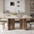 63" Luxury Stone-top Dining Table For 4-6 People, Rectangle Kitchen Table With Dual-material Wood & Stainless Steel Base