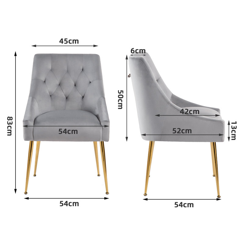 Eilis 109.22cm H Polyester Upholstered Upholstered Back Side Chair, Grey