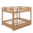 Wood Queen Size Bunk Bed With Ladder And Trundle-1455120088