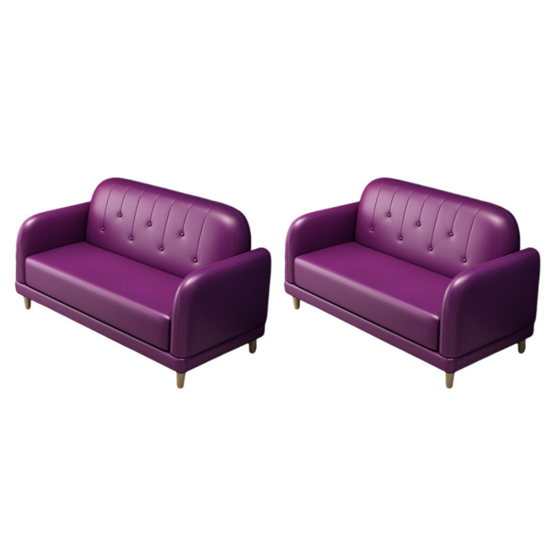 Banc rembourré en similicuir Cafe, Mauve
