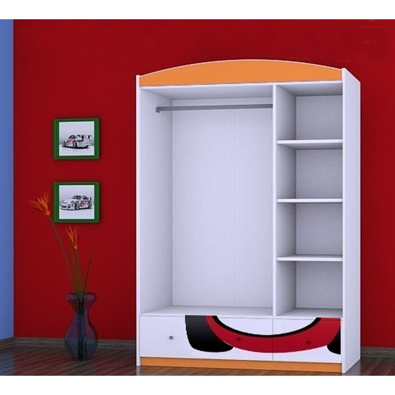 Olin 3 Door Wardrobe, Orange
