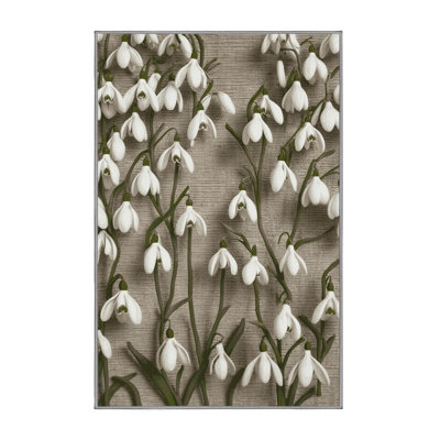 Tapis gris botanique lavable à la machine