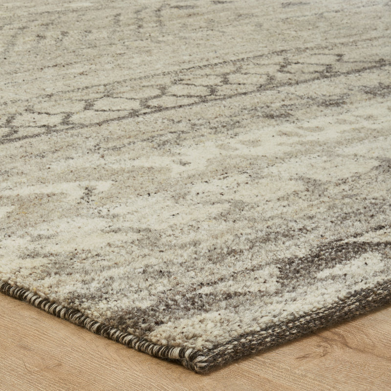 Nomad Haven Wool Hand Knotted Area Rug in Sandstone, 6' x 9'
