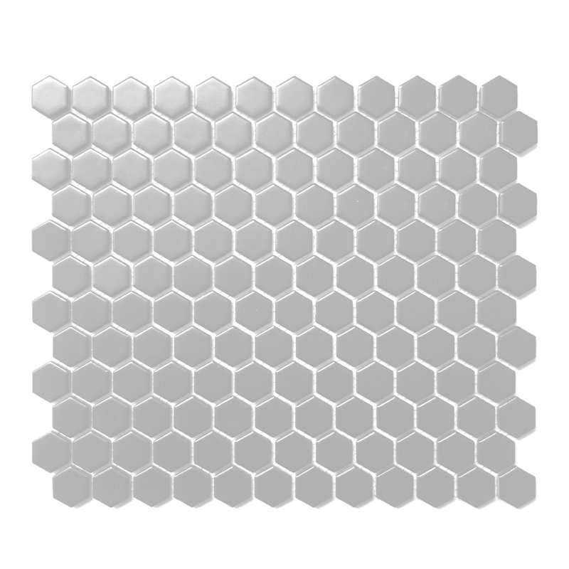 1X1 Hexagon 12x12 Porcelain Mosaic Wall & Floor Tile, Gray