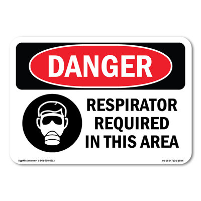 Respirator Required In This Area  Aluminum Sign 14" X 10"