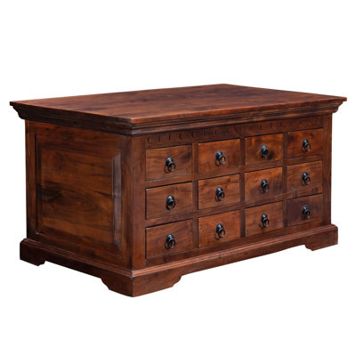 Oxford Solid Wood Solid Wood Block Coffee Table with Storage