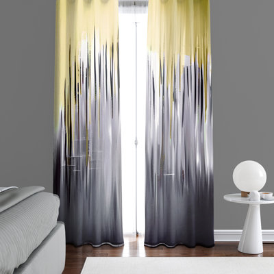 Paire de rideaux semi-transparents en polyester Demorion