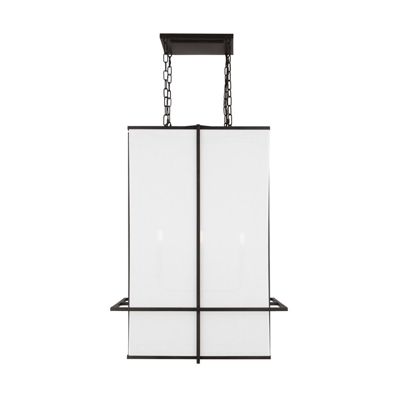 Lustre lanterne 4 lumières Camborne Dresden, Fer vieilli, H 32,62 po x l 23,25 po x P 23,25 po