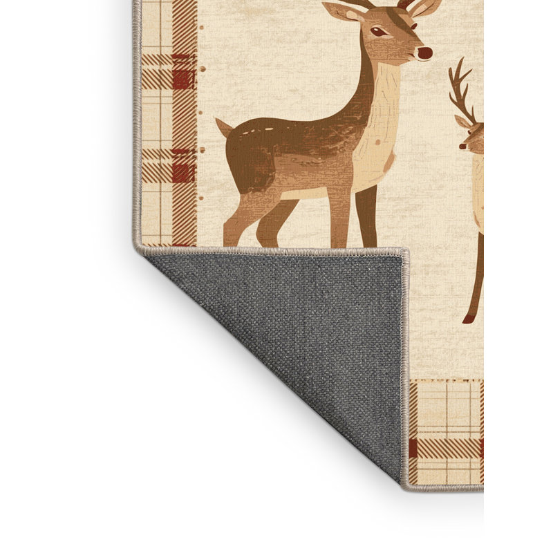 Soft Plush Fellman Christmas Modern & Contemporary Abstract Area Rug in Beige – Beige Binding, 4x6