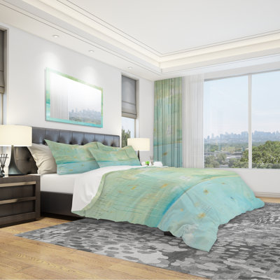Coastal Polyester Abstract Duvet Cover
