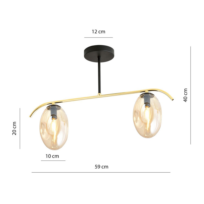 Linndale 2 - Light Kitchen Island Chandelier, Amber