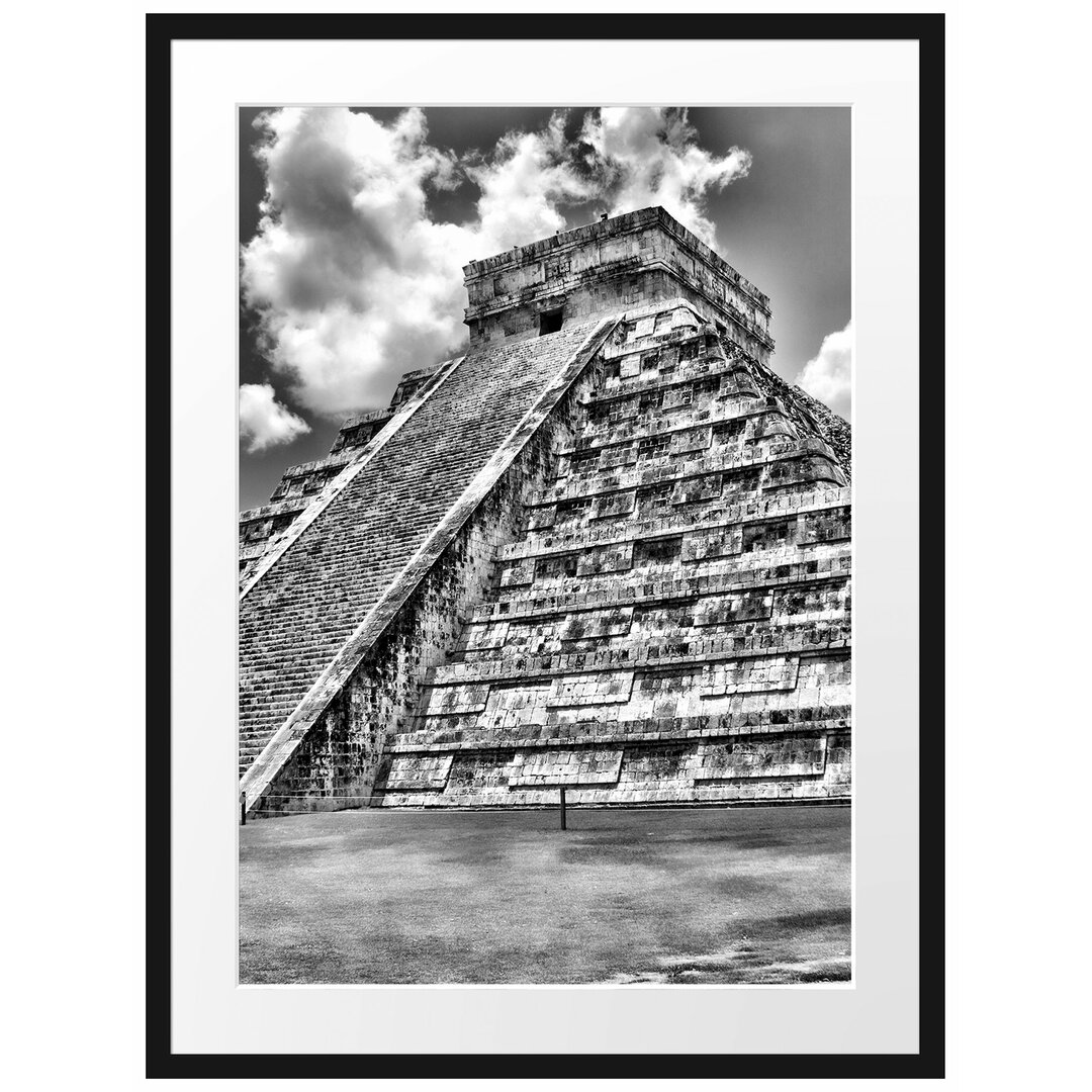 Gerahmtes Poster Maya Pyramide in Mexico