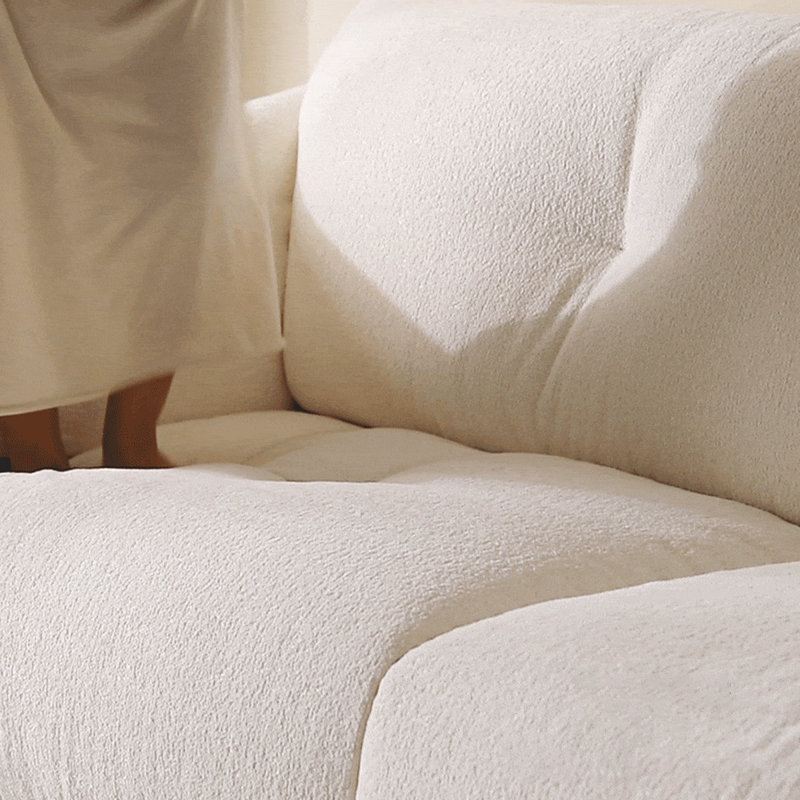Coussin de canapé modulaire en chenille blanc Fourseat, H 33,07 po x l 112,6 po x P 41,34 po, Blanc