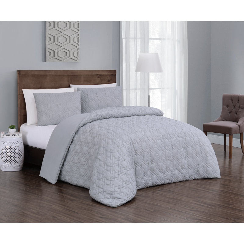 Modern & Contemporary Polyester Comforter, Queen Comforter + 2 Standard Shams, Taupe
