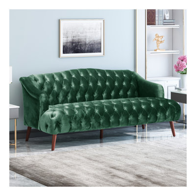Comfy 3-seat Sofa with Wooden Legs, for Living Room and Study