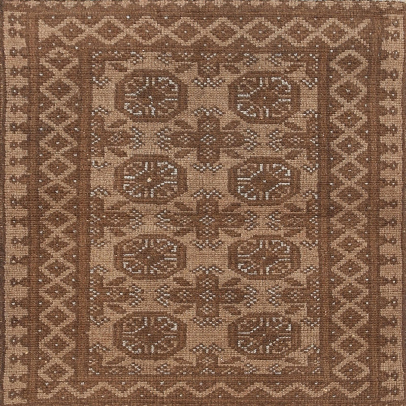 Tapis brun/gris traditionnel Elka, Rond 6 pi