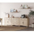 Buffet Scarlett à 5 tiroirs et 4 portes, style vintage, fini chêne clair, 257 cm (101 po).